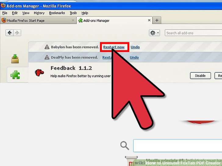 حذف FoxTab PDF Creator