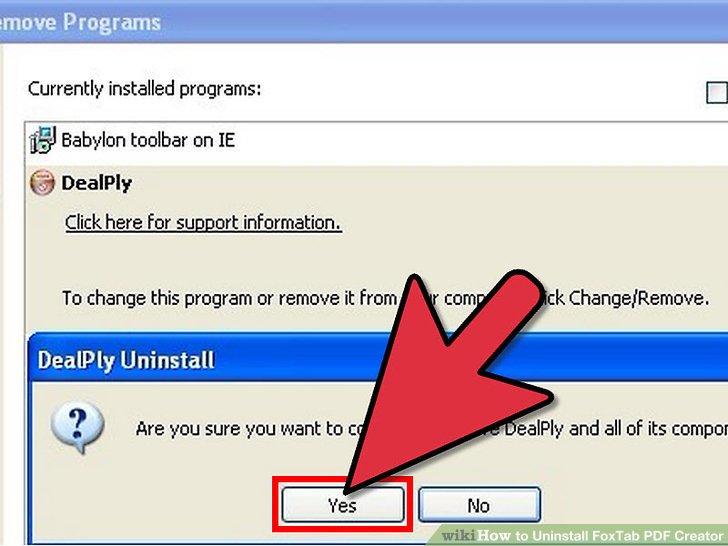 حذف FoxTab PDF Creator