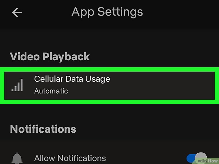 گزینه Cellular Data Usage