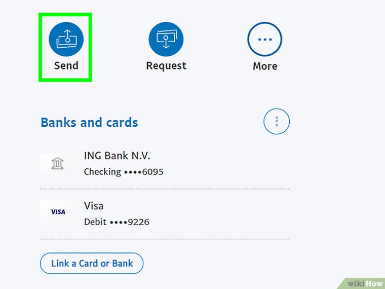 گزینه Pay or send money