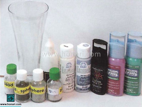 آموزش بیدسپر روی گلدان شیشه ای