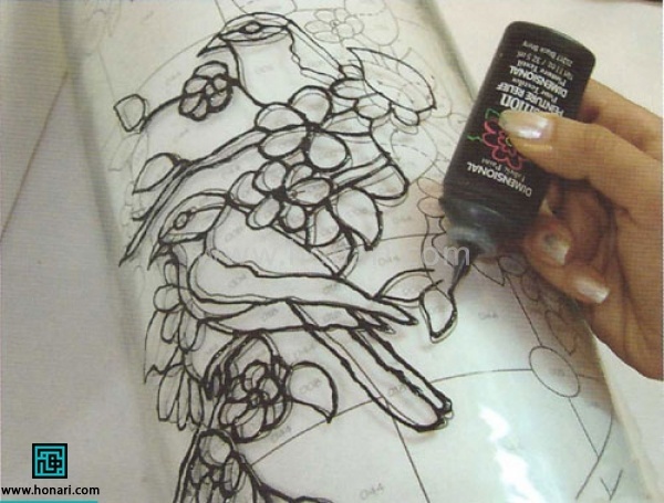  تزیین گلدان شیشه ای با استفاده از دورگیر