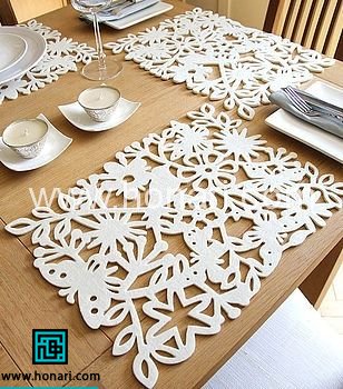 رومیزی نمدی هویه کاری شده