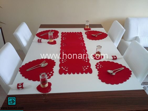 رومیزی نمدی هویه کاری شده