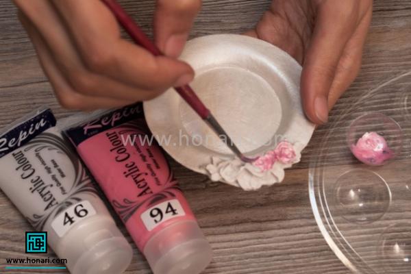 اموزش رنگ آمیزی زیرلیوانی پلی استر