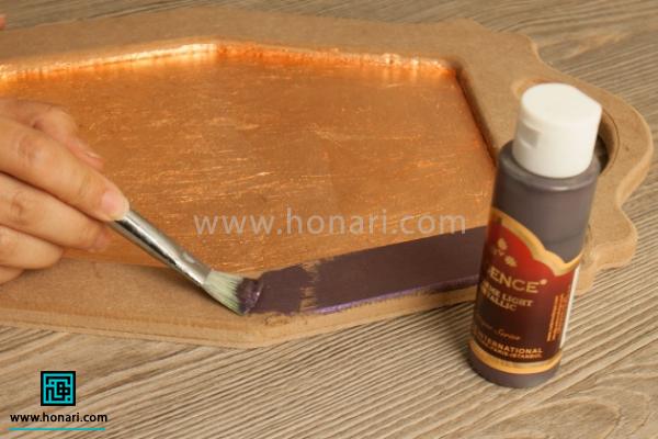 سینی چوبی ورق طلا