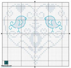 پترن قلب گلدوزی