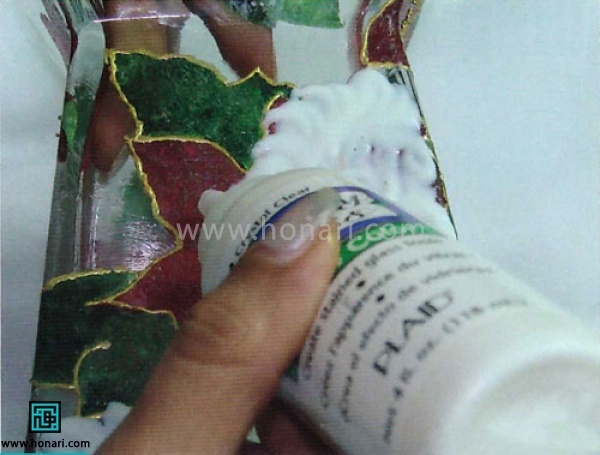 تزیین گلدان با دکوپاژ و بیدوسفر