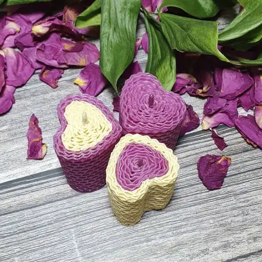 ایده تزئین شمع موم عسلی