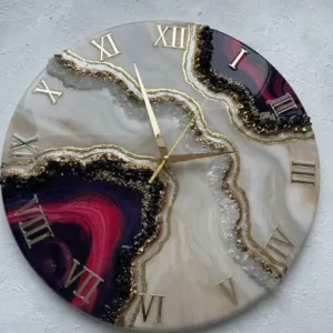 ساعت رزینی کرم و قرمز