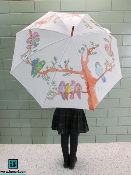 آموزش نقاشی روی پارچه چتر