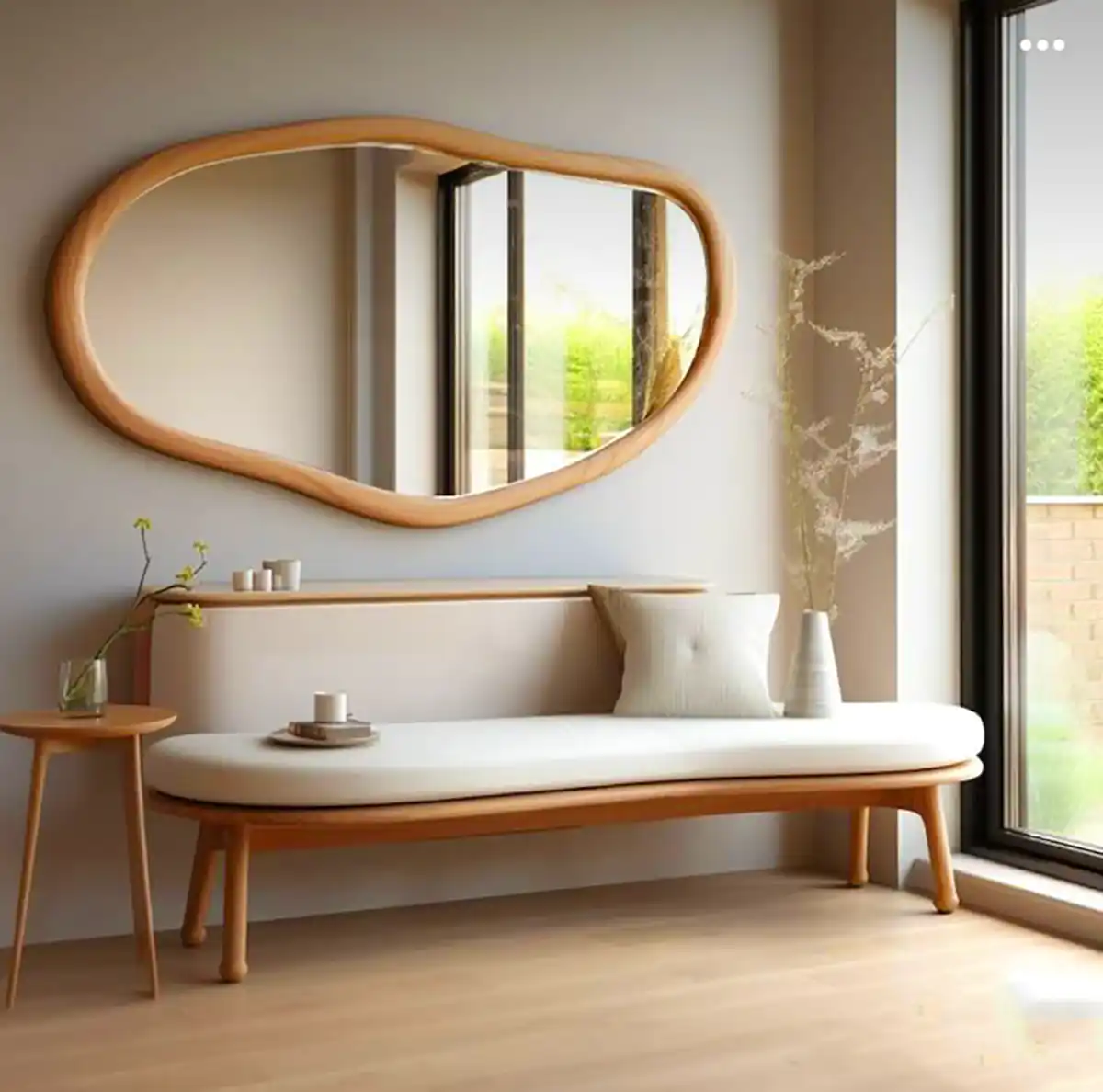 آینه کنسول چوبی مدرن زیبا