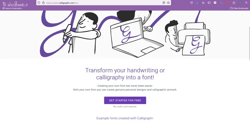 سایت ساخت فونت فارسی Calligraphr 