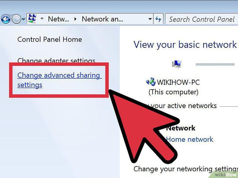 Change advanced sharing settings