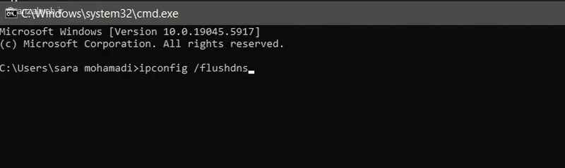 پنجره Command Prompt رفع خطای this site can't be reached