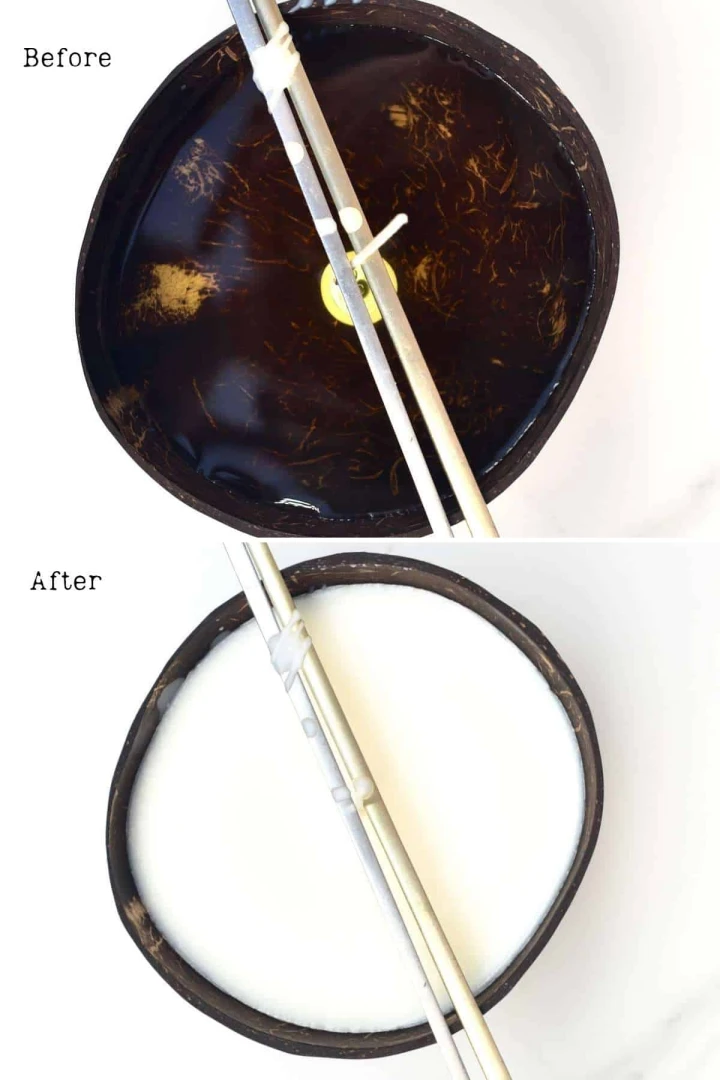 طرز درست کردن شمع: ریختن سویا وکس