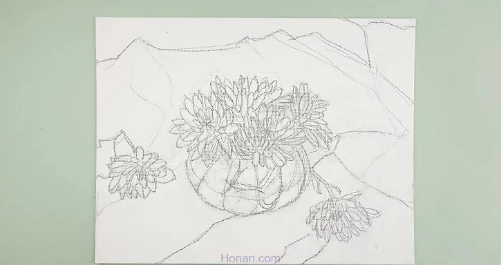 مرحله دوم نحوه کار با رنگ اکریلیک