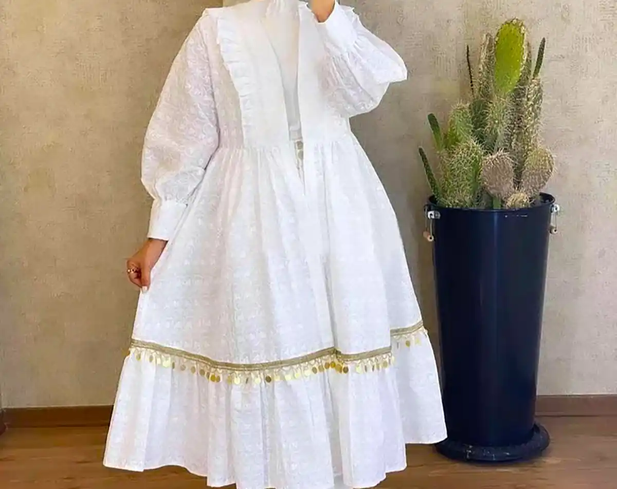 مانتو بلند چین دار زیبا