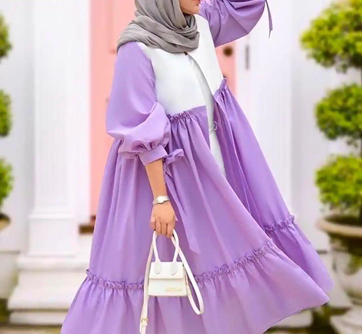 مانتو بلند چین دار زیبا