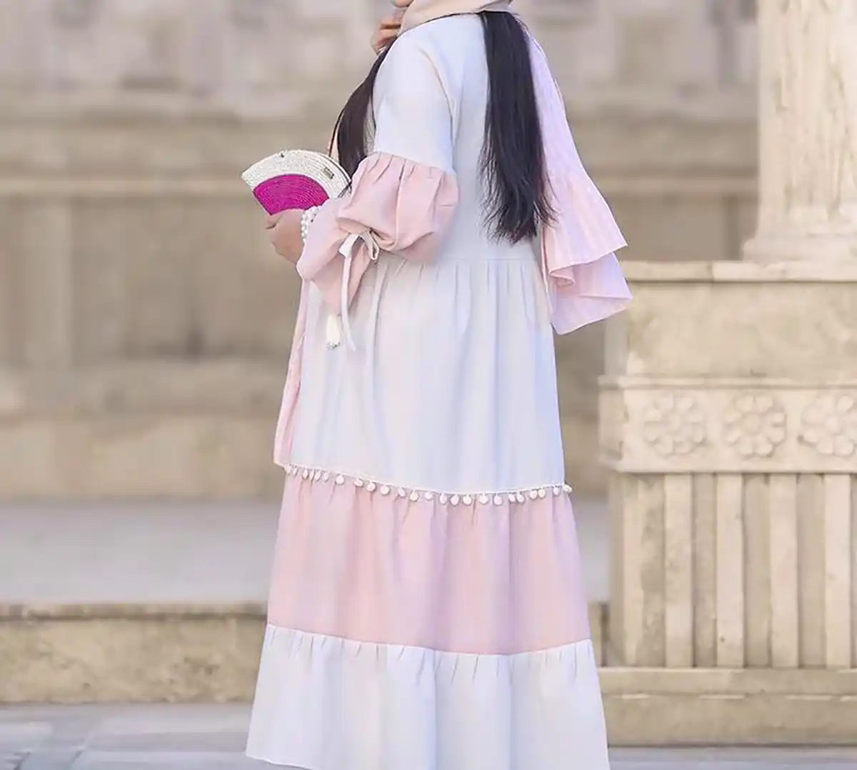 مانتو بلند چین دار زیبا