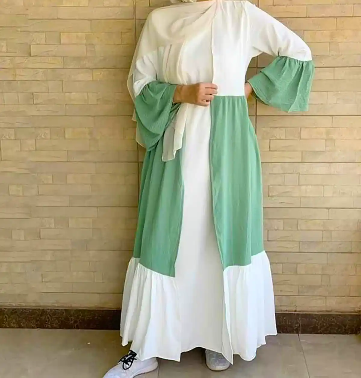 مانتو بلند چین دار زیبا