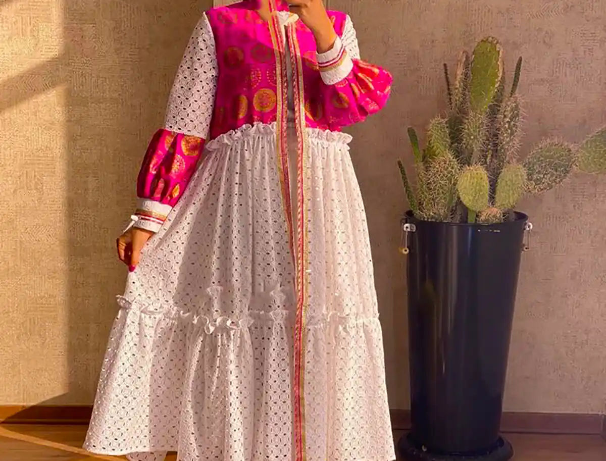 مانتو بلند چین دار زیبا