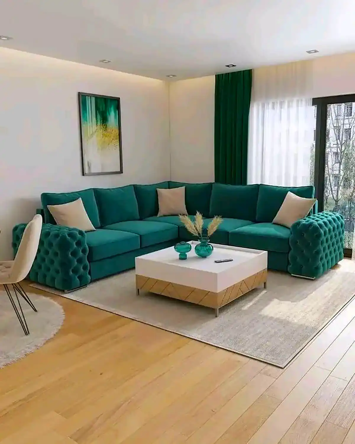 مبلمان سبز زیبا و شیک