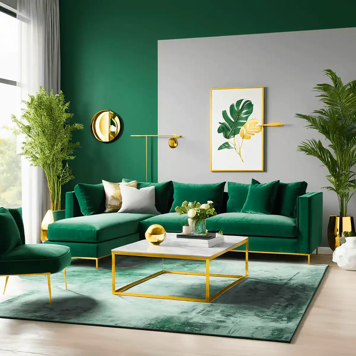 مبلمان سبز زیبا و شیک