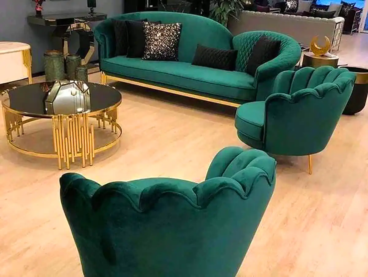 مبلمان سبز زیبا و شیک