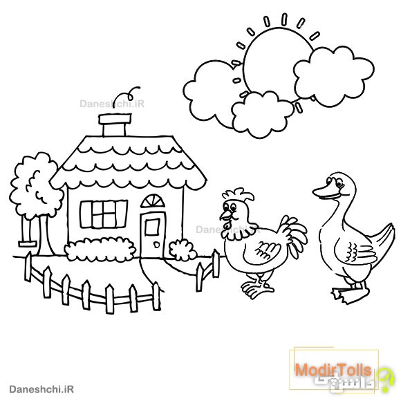 نقاشی ضرب المثل مرغ همسایه غاز است