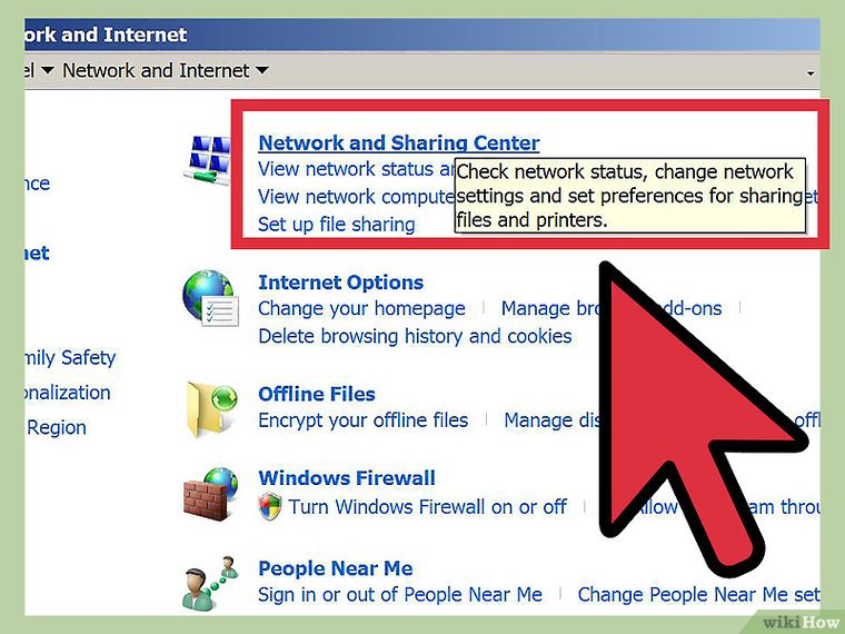 Network and Sharing Center