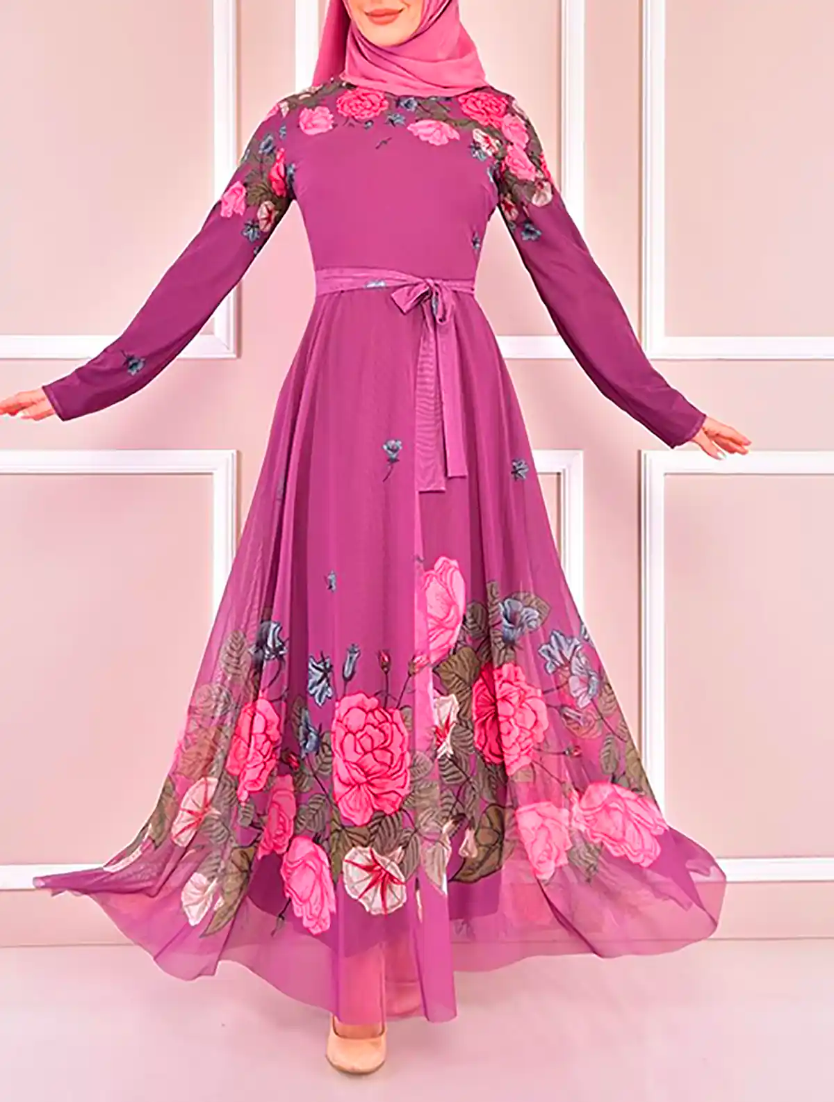 پیراهن مجلسی گلدار