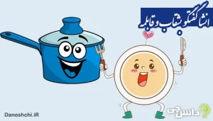 انشا درباره گفتگوی خیالی قابلمه و بشقاب