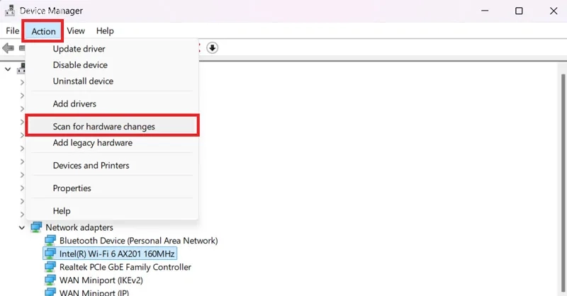 رفع مشکل Your internet access is blocked با بررسی درایور آداپتور در ویندوز