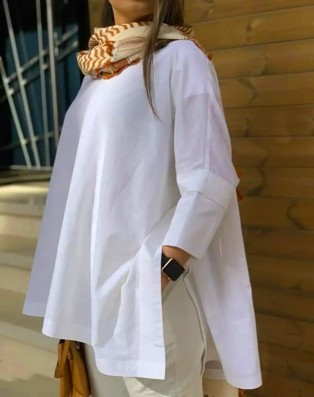 شومیز سفید ساده و شیک