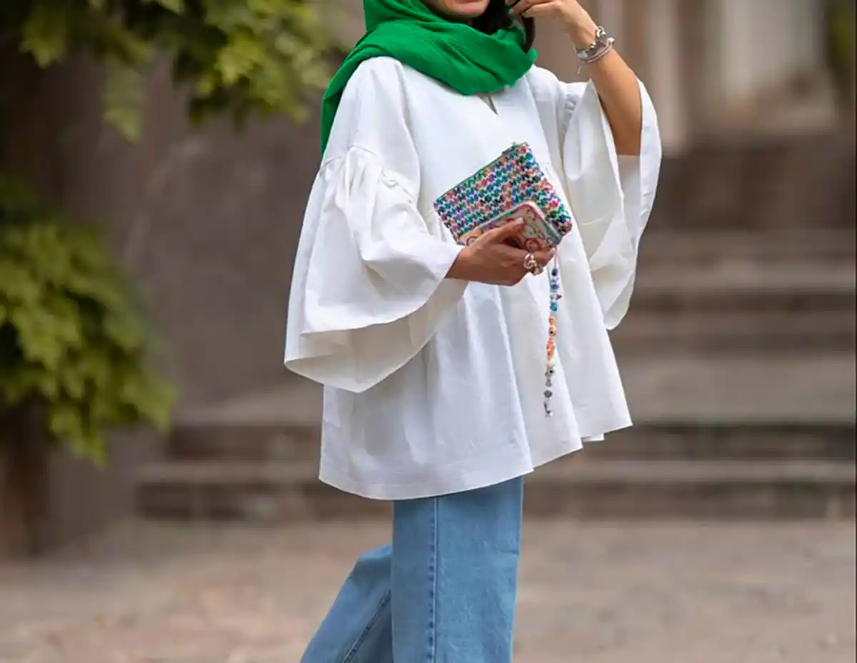 شومیز سفید ساده و شیک