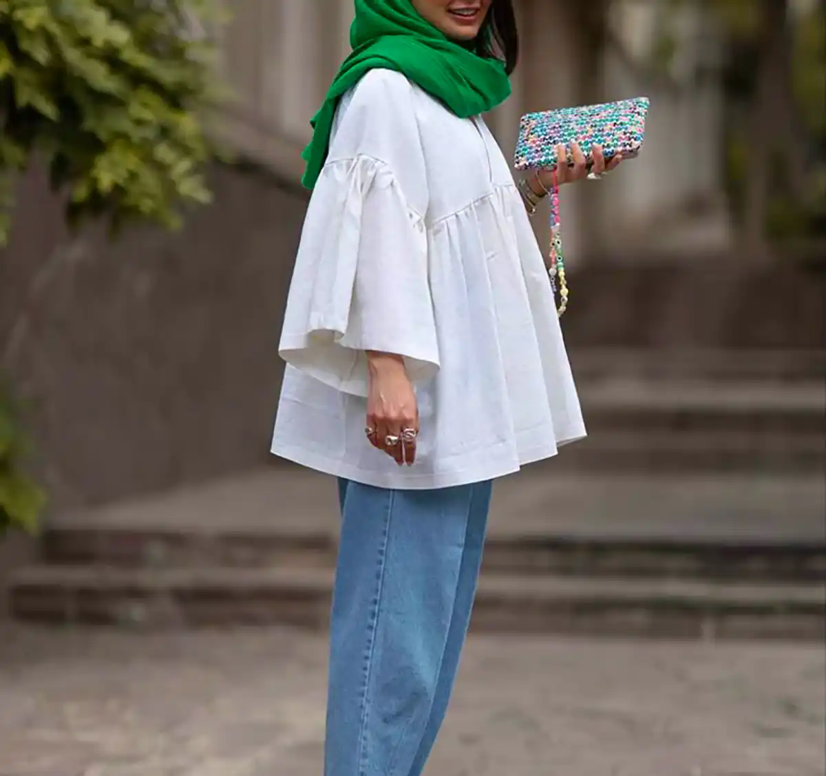 شومیز سفید ساده و شیک