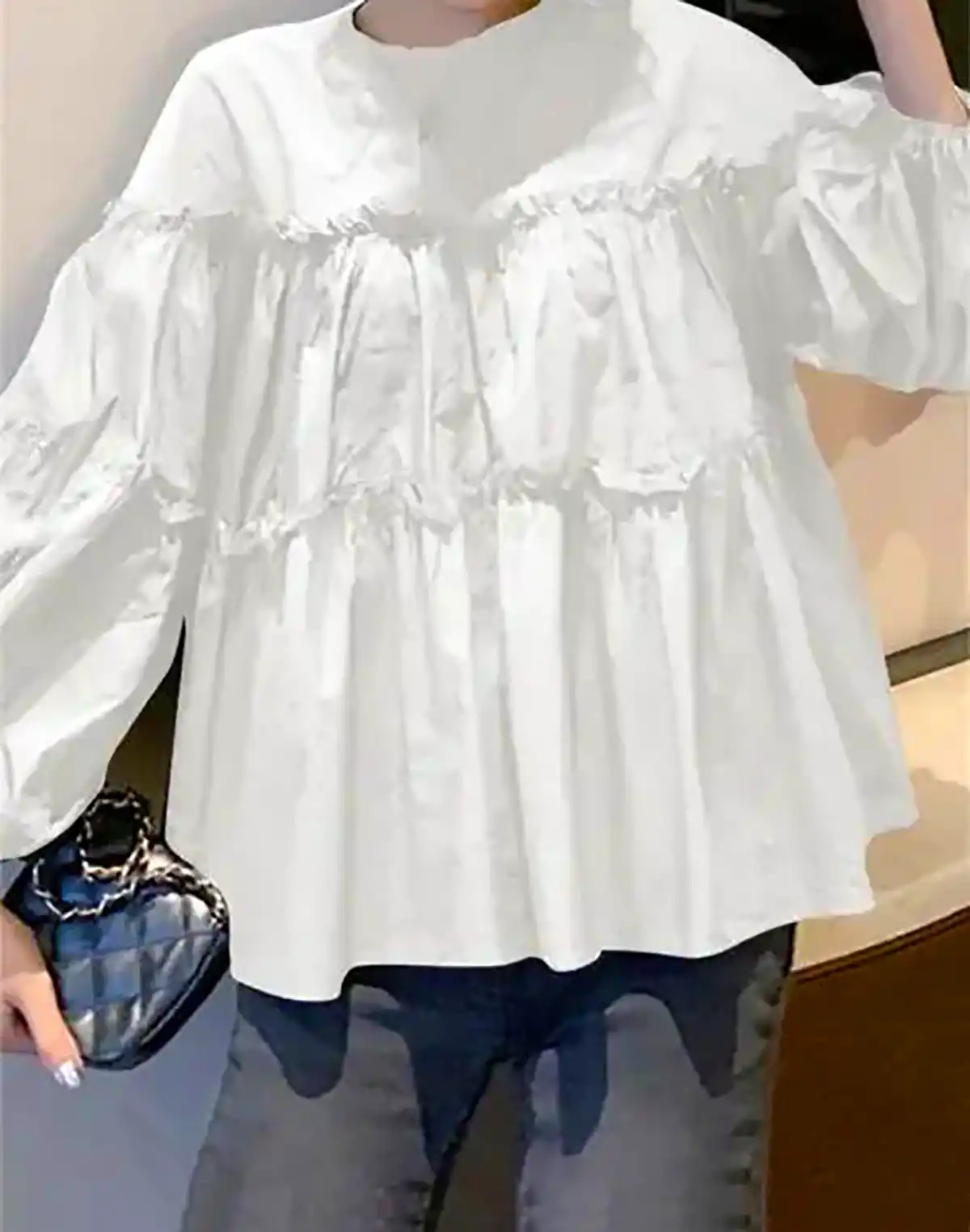 شومیز سفید ساده و شیک