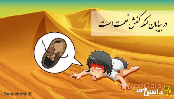 معنی در بیابان لنگه کفش نعمت است