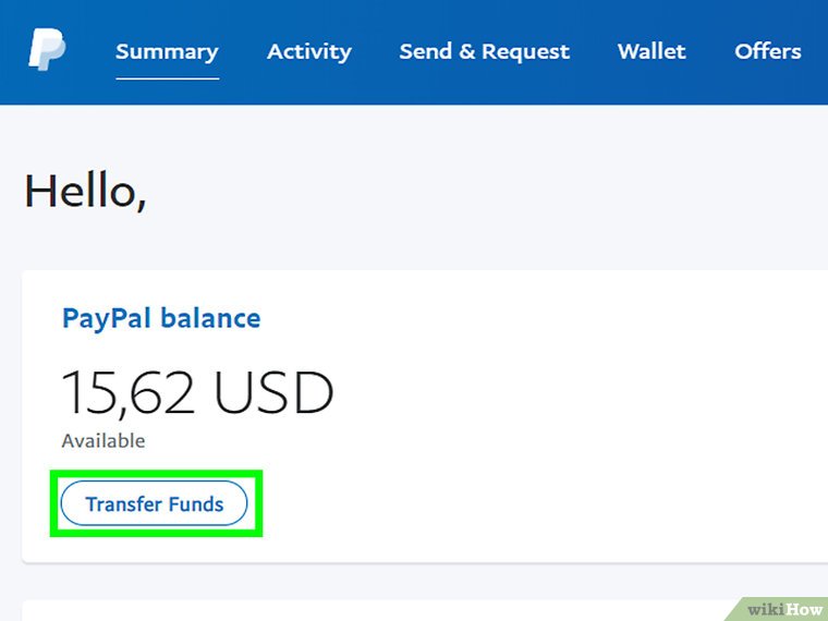 Transfer to your bank