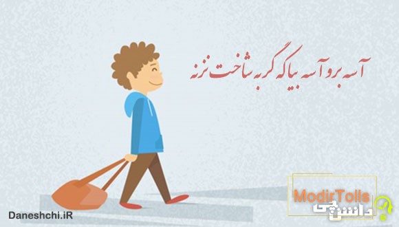 آسه بیا آسه برو که گربه شاخت نزنه