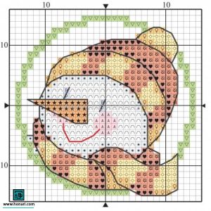 الگوی شماره دوزی طرح آدم برفی
