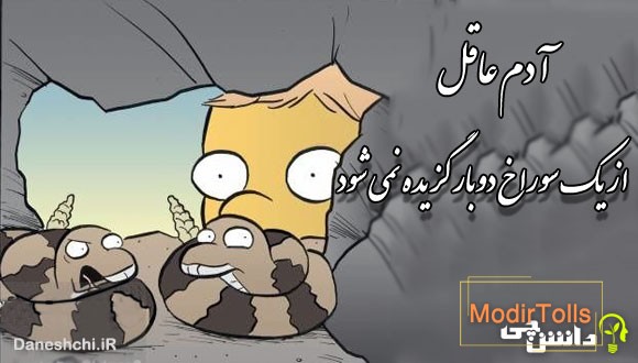 آدم عاقل از یک سوراخ دوبار گزیده نمی شود