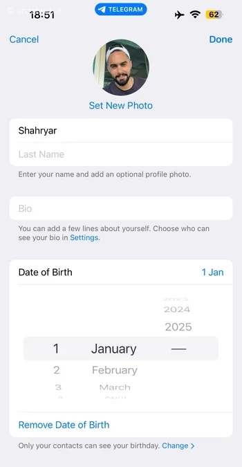 تاریخ تولد خود