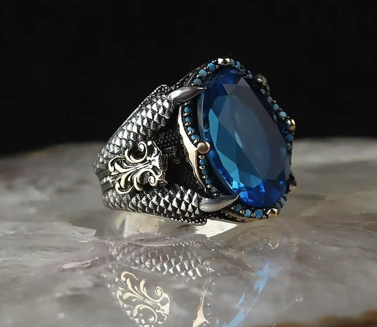 انگشتر سنگی مردانه جذاب