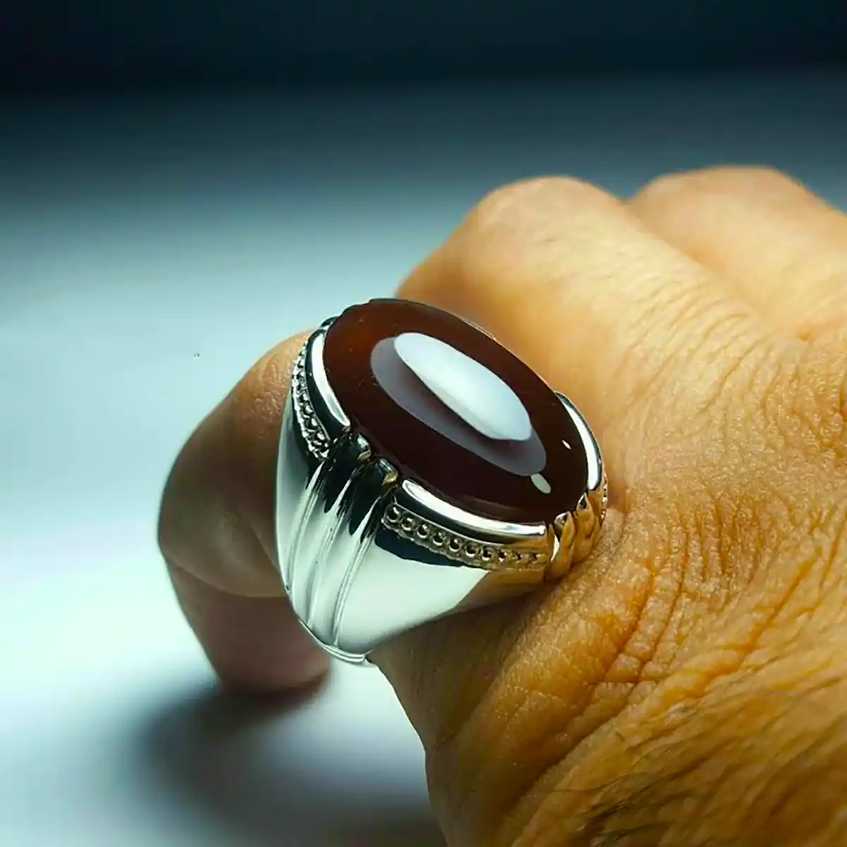 انگشتر سنگی مردانه جذاب