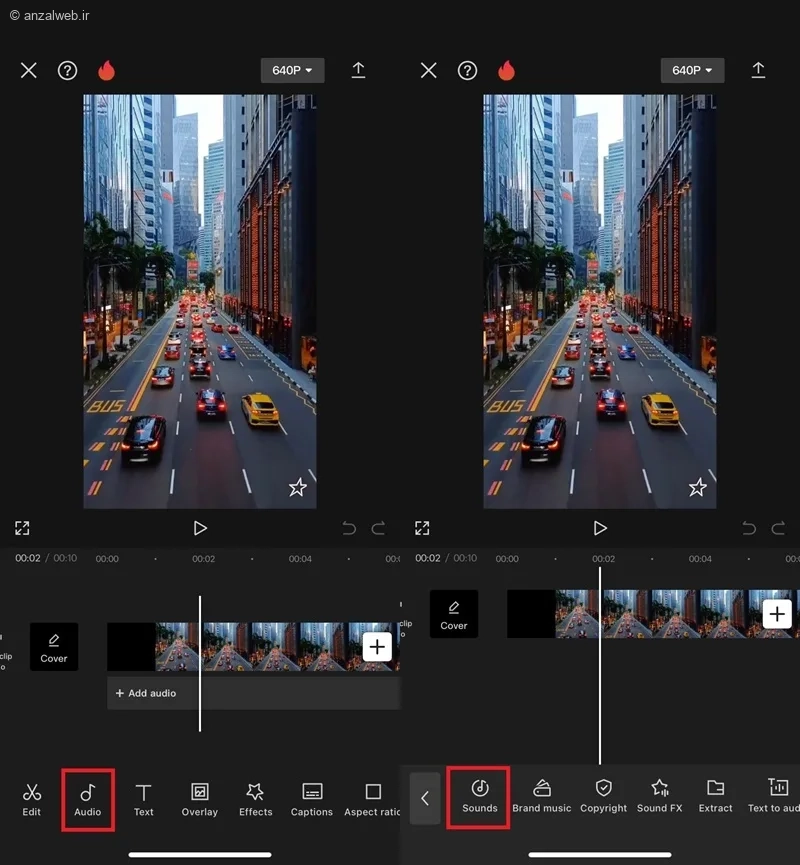 اضافه کردن آهنگ به ویدیو آیفون با کپ کات