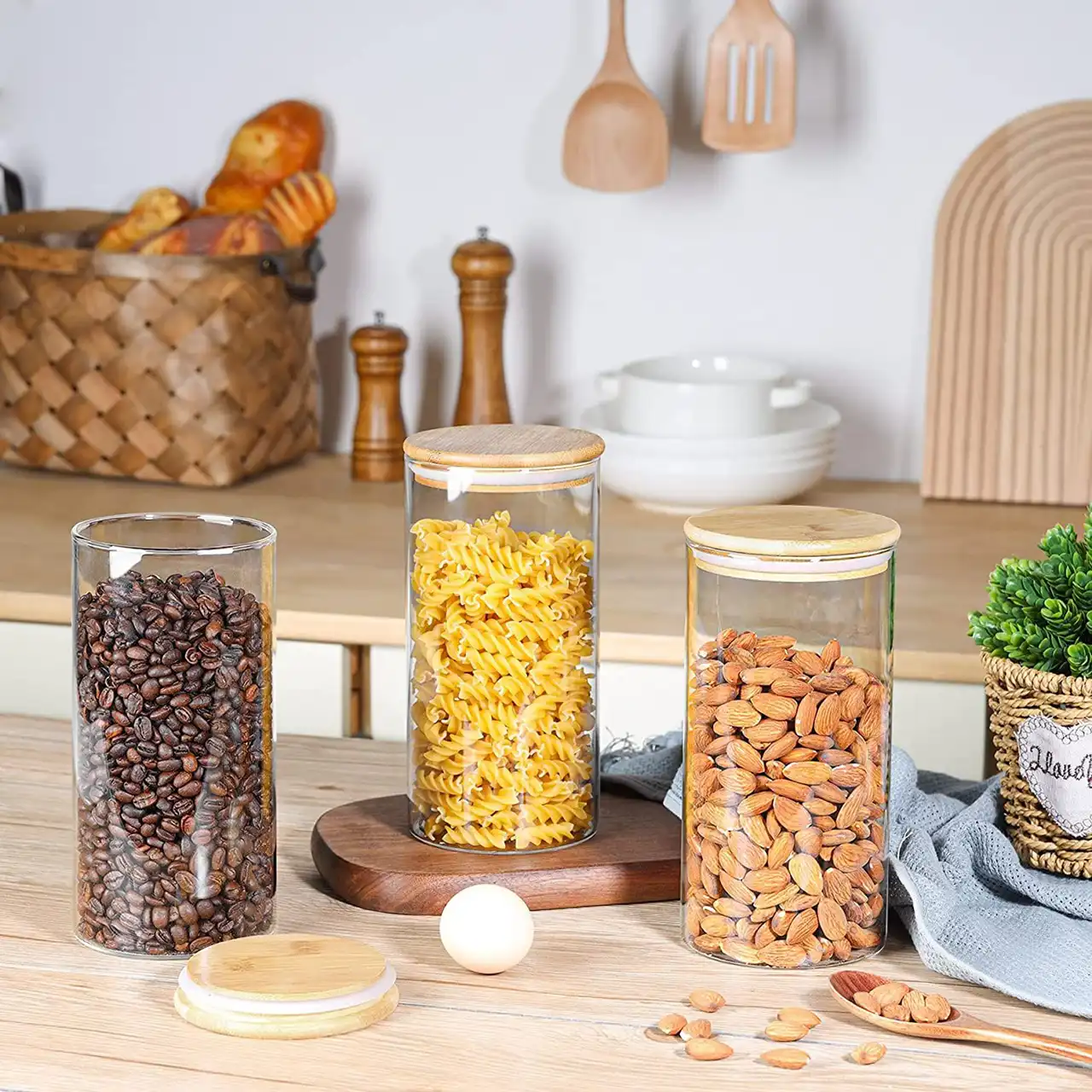 بانکه حبوبات شیشه ای + جدیدترین و خاص ترین مدل های بانکه حبوبات شیشه ای برای نظم دهی کابینت