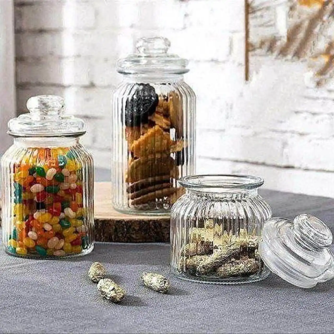 بانکه حبوبات شیشه ای + جدیدترین و خاص ترین مدل های بانکه حبوبات شیشه ای برای نظم دهی کابینت