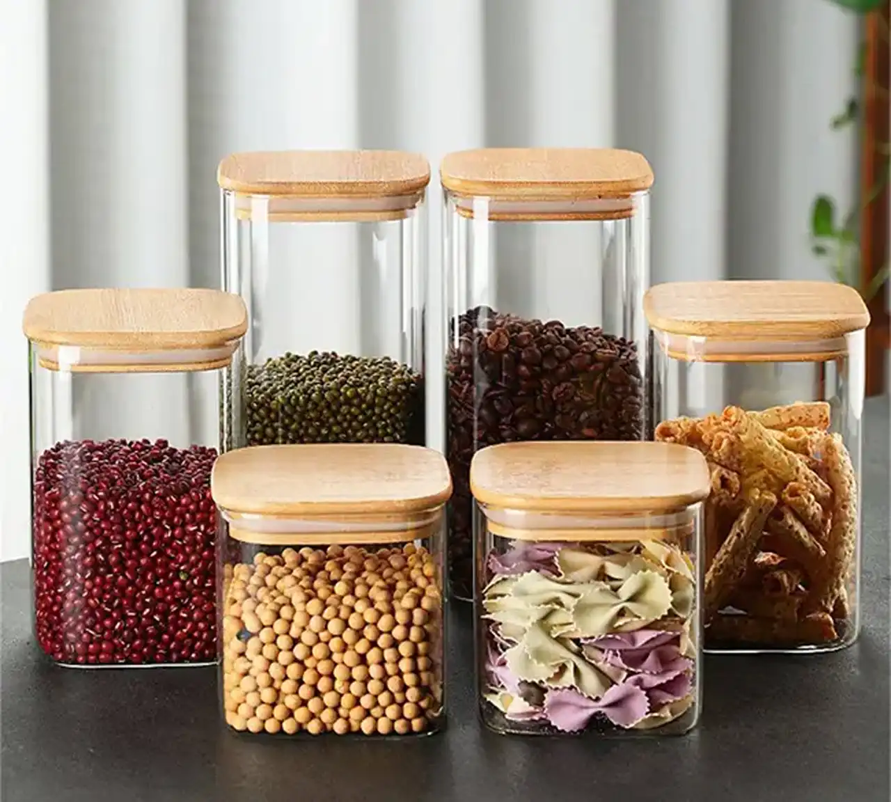 بانکه حبوبات شیشه ای + جدیدترین و خاص ترین مدل های بانکه حبوبات شیشه ای برای نظم دهی کابینت